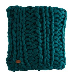 summer & rose | Mia Loose Chunky Knit Throw Blanket Emerald Green One Size NWOT
